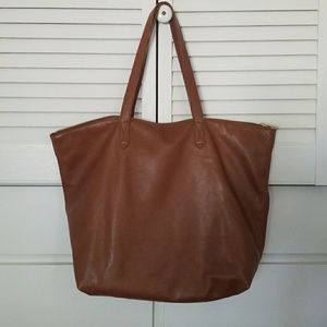 Cuyana Classic Leather Zipper Tote, Chestnut